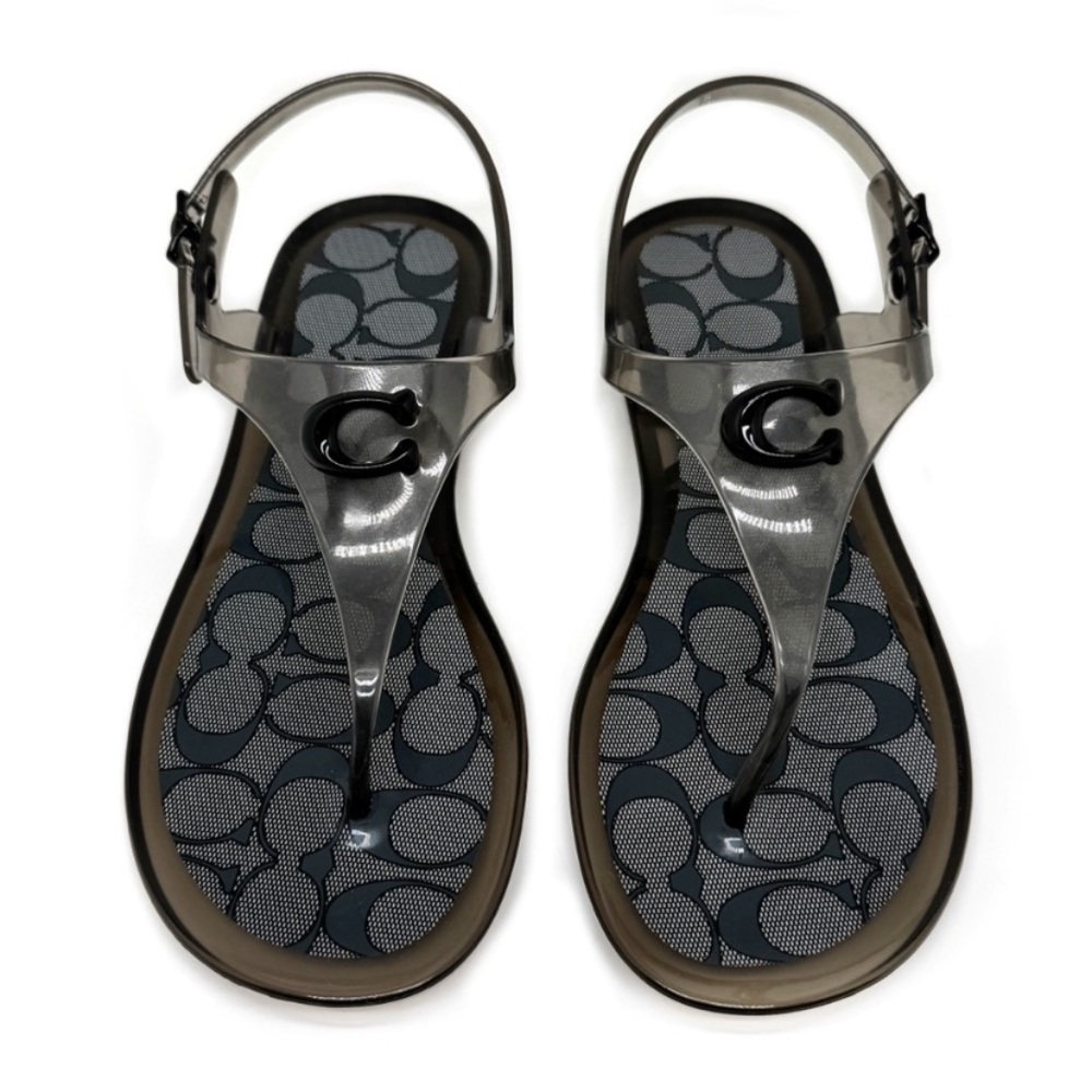 Coach Metallic Sandals with Black Accent